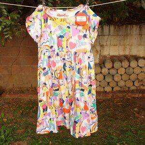 Piccolina Rolled Sleeve Cuffed Short Sleeve Dress, Activism 8